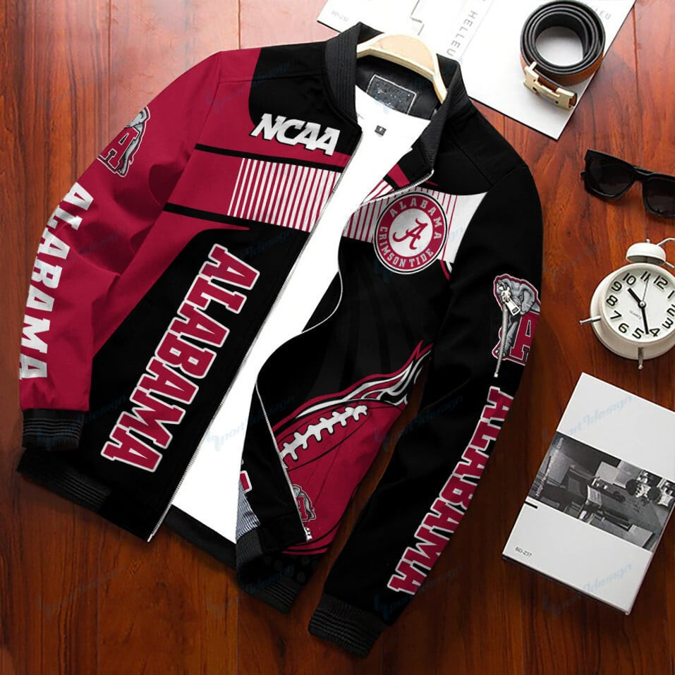 NCAAF Alabama Crimson Tide Bomber Jacket Nicegift 3BBZ2D1