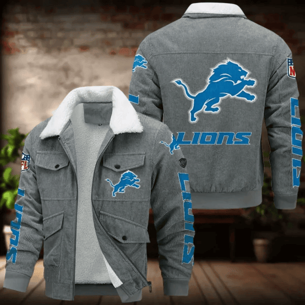 Detroit Lions Men's Thickened Corduroy Jacket ANZANZTCJ011