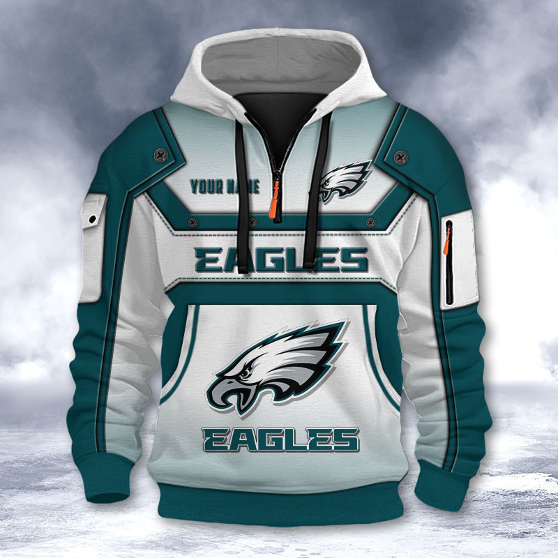 Philadelphia Eagles DMHT2571 3D Half-zip Hoodie