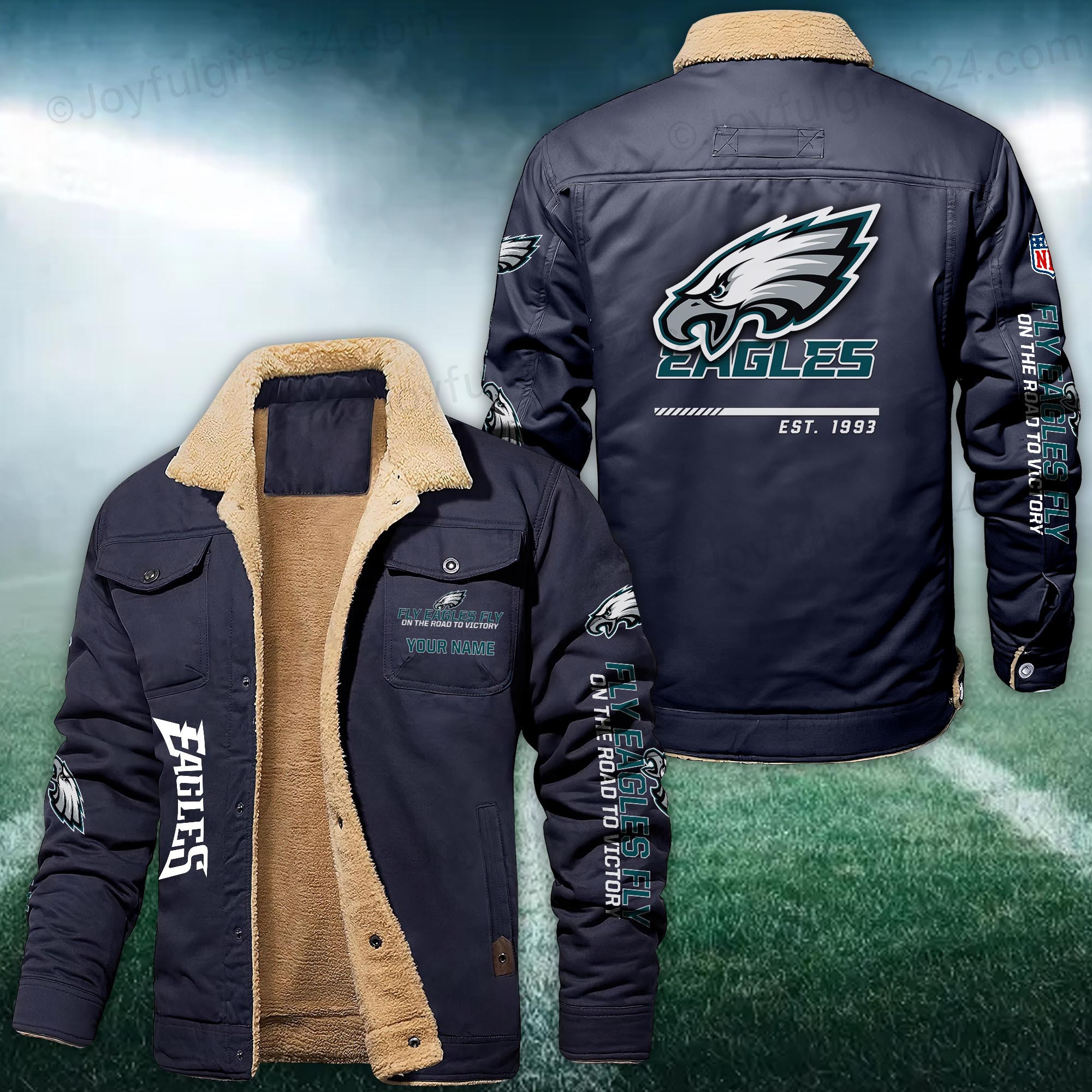 Philadelphia Eagles FLEECE BOMBER JACKET Custom name 10043895N