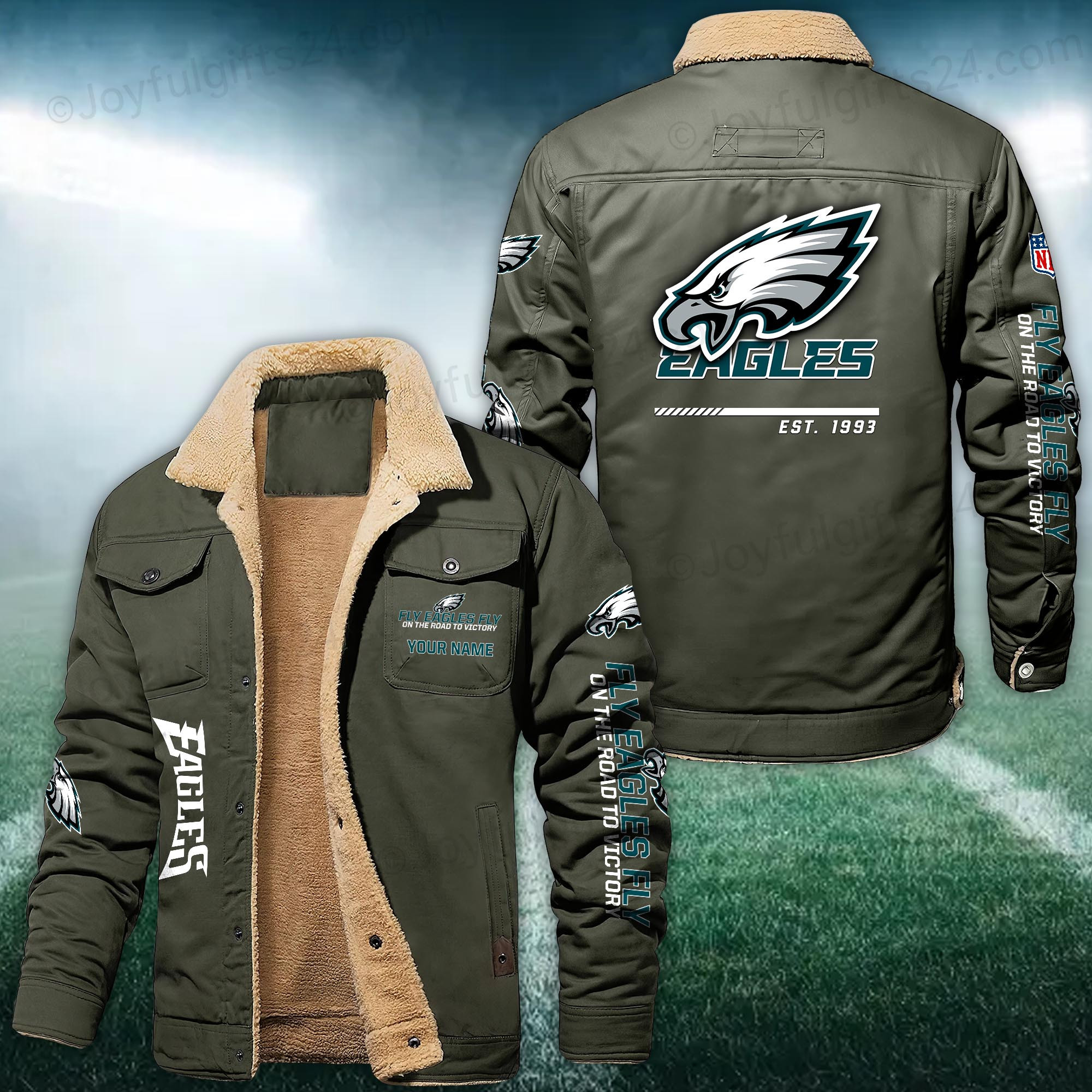 Philadelphia Eagles FLEECE BOMBER JACKET Custom name 10043895N