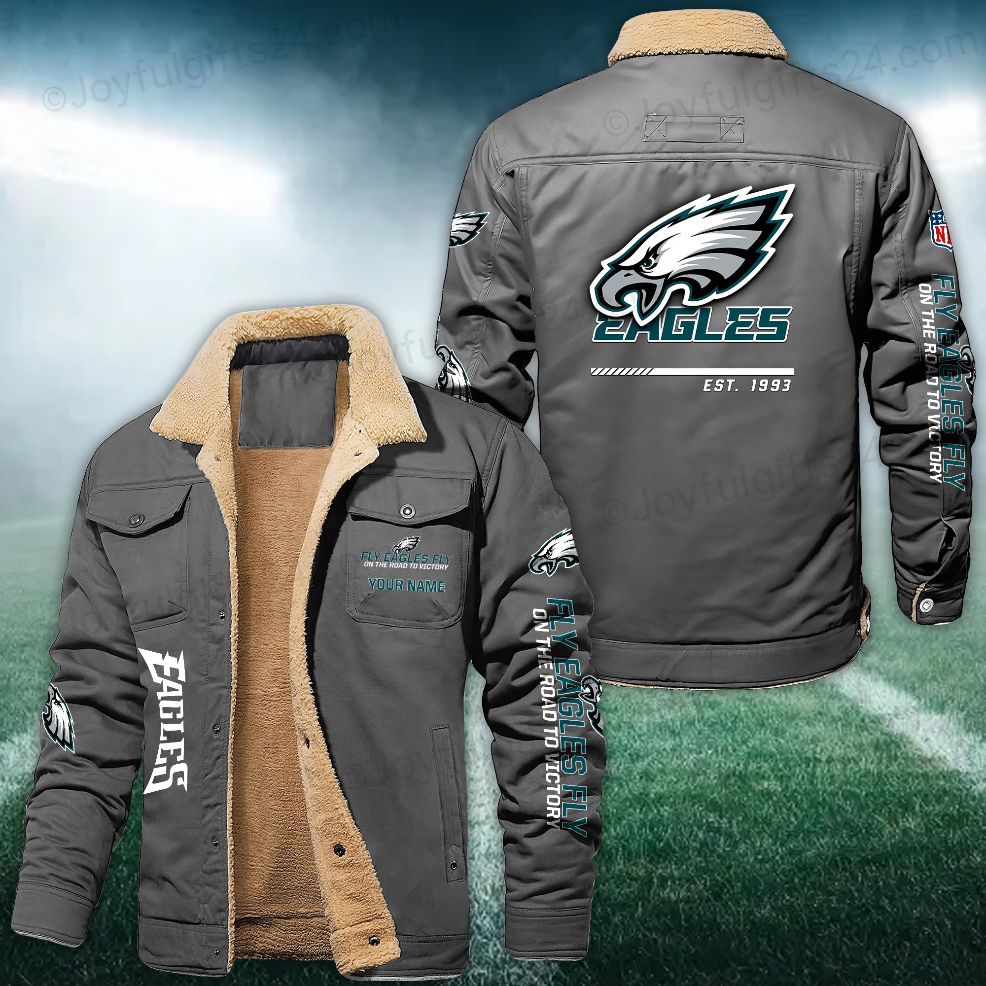 Philadelphia Eagles FLEECE BOMBER JACKET Custom name 10043895N