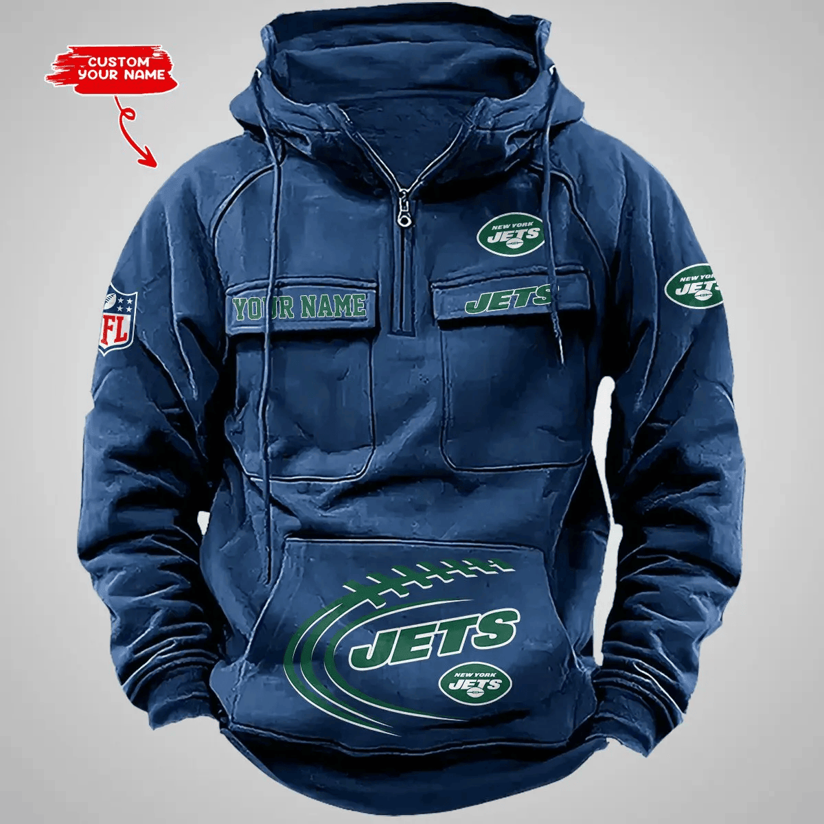New York Jets Vintage Men Hoodie AZVMHD131