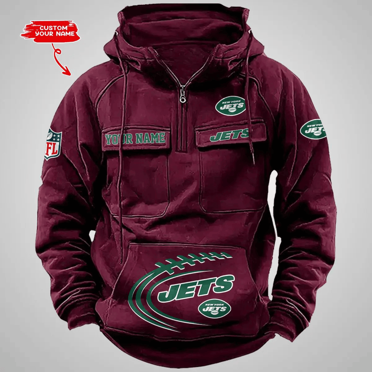 New York Jets Vintage Men Hoodie AZVMHD131