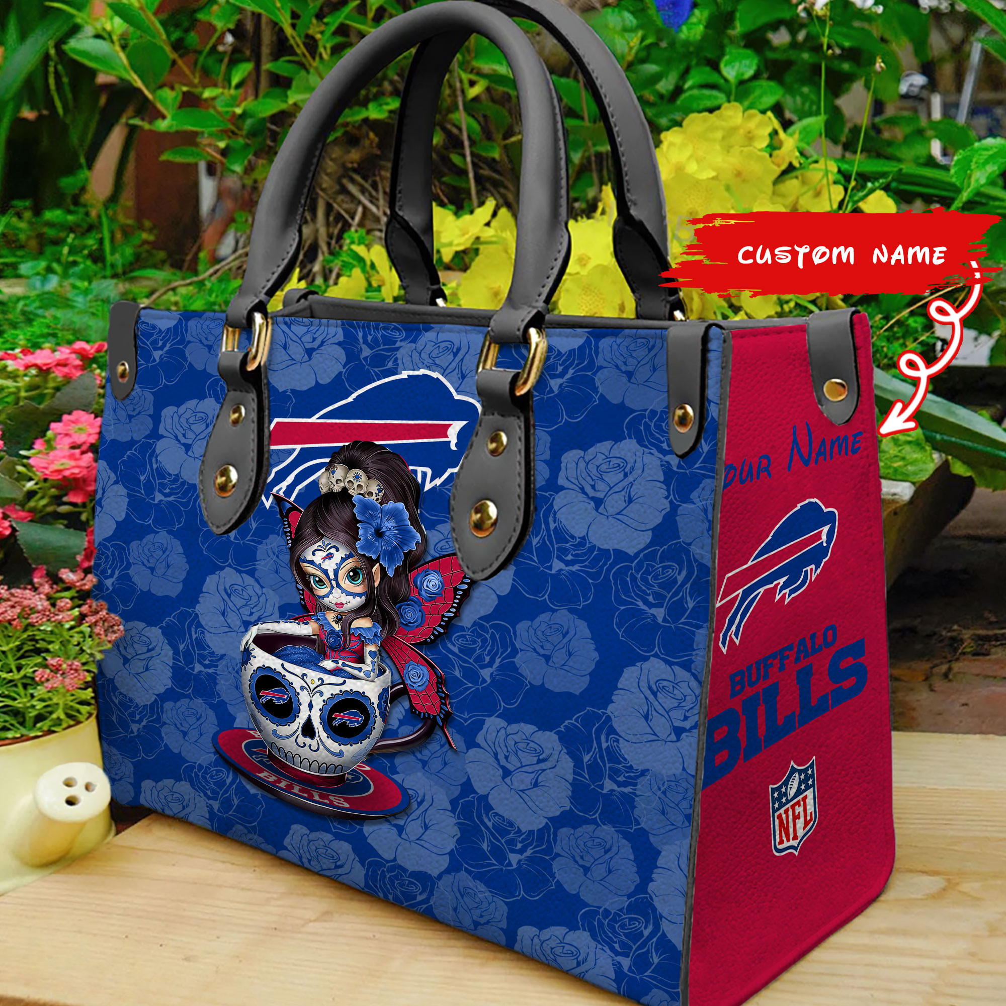 Buffalo Bills Personalized Leather Hand Bag BB51