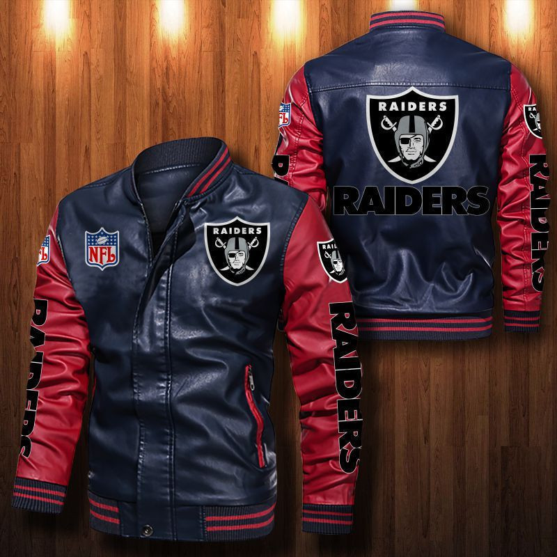 Signature Series Leather Jacket — Plush Sherpa Lining Las Vegas Raiders HVKE1032