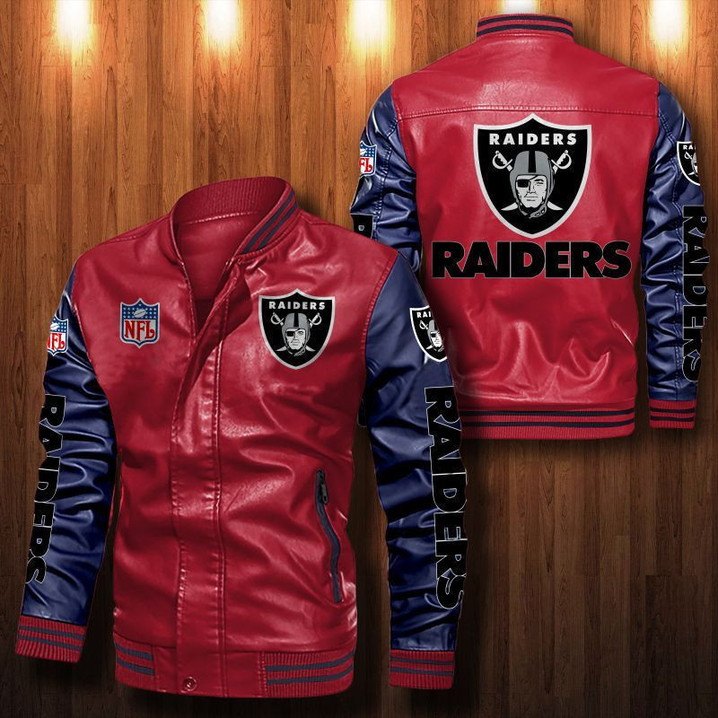 Signature Series Leather Jacket — Plush Sherpa Lining Las Vegas Raiders HVKE1032