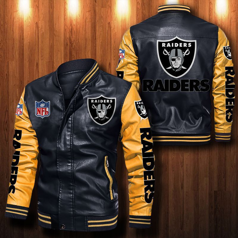 Signature Series Leather Jacket — Plush Sherpa Lining Las Vegas Raiders HVKE1032