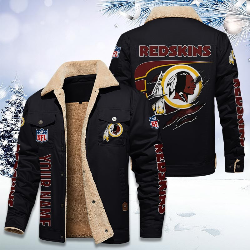 Washington Redskins Personalized Sherpa Fleece Trucker Jacket DMHL1050