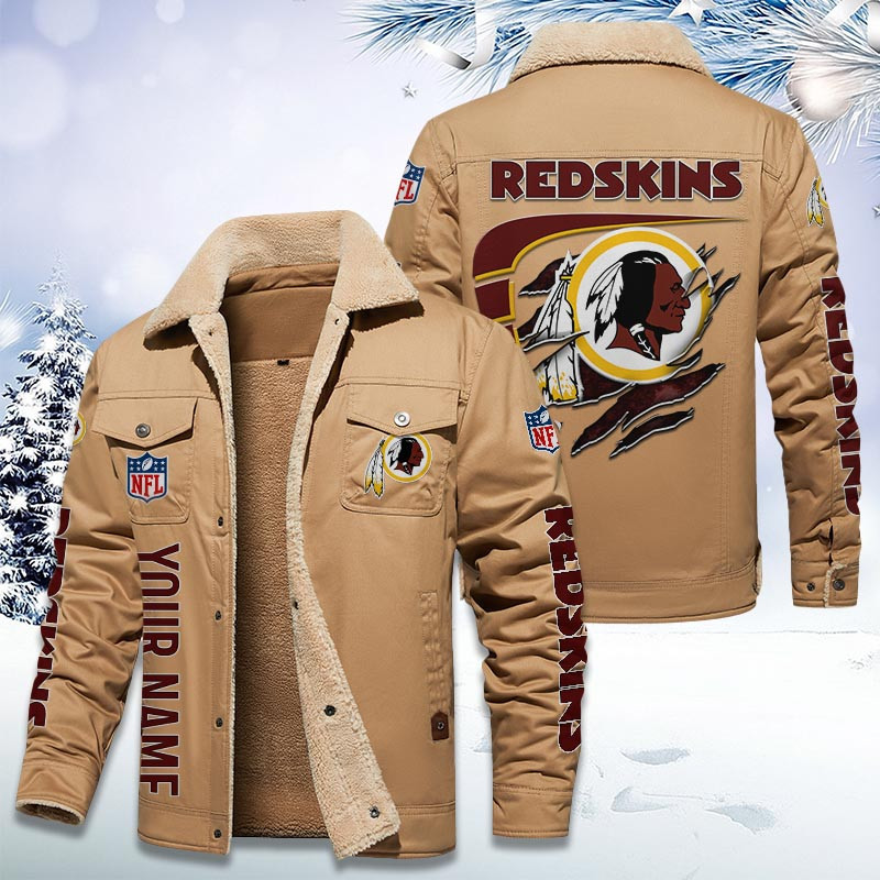 Washington Redskins Personalized Sherpa Fleece Trucker Jacket DMHL1050