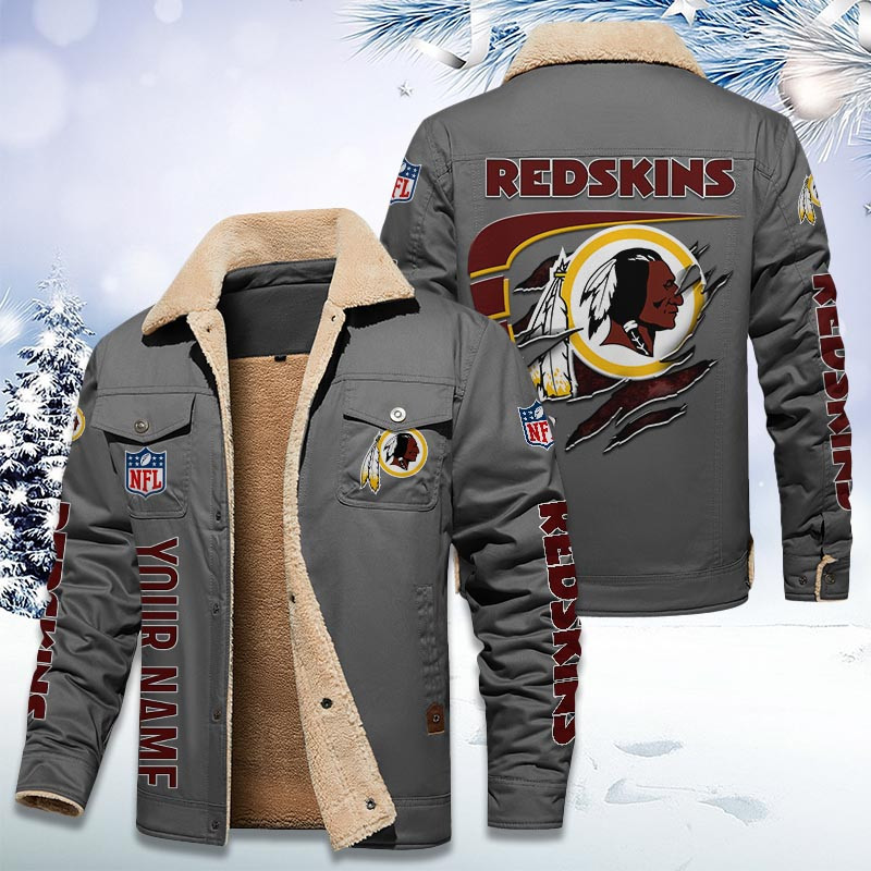 Washington Redskins Personalized Sherpa Fleece Trucker Jacket DMHL1050