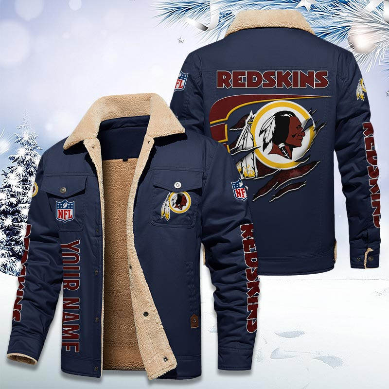 Washington Redskins Personalized Sherpa Fleece Trucker Jacket DMHL1050