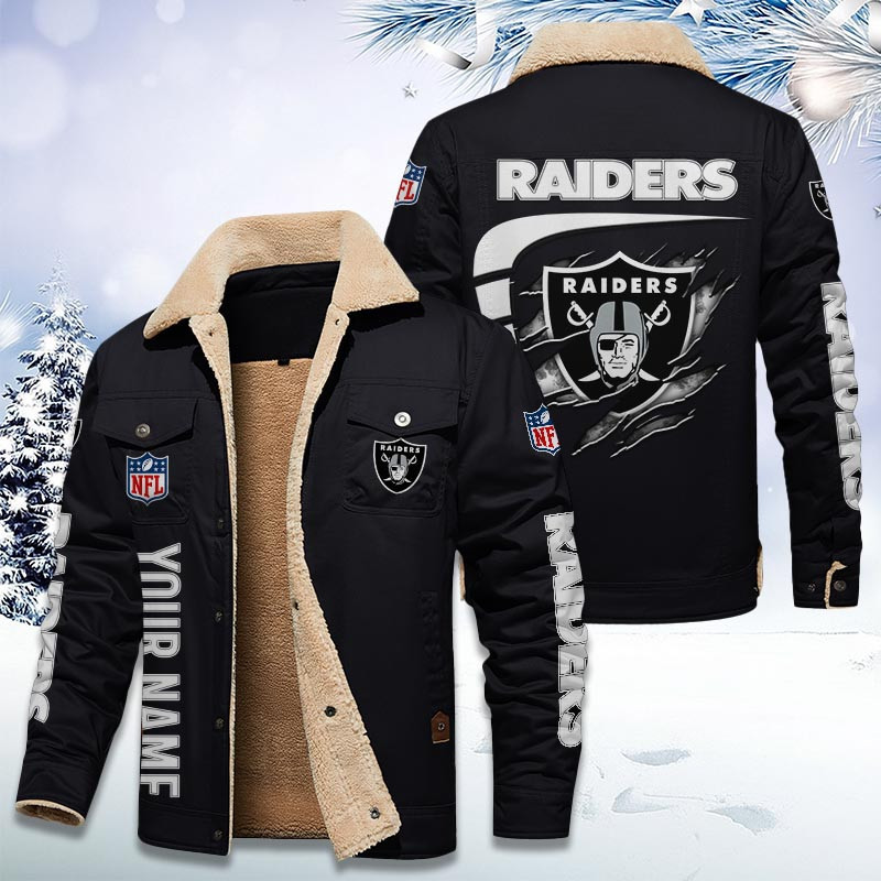 Las Vegas Raiders Personalized Sherpa Fleece Trucker Jacket DMHL1034