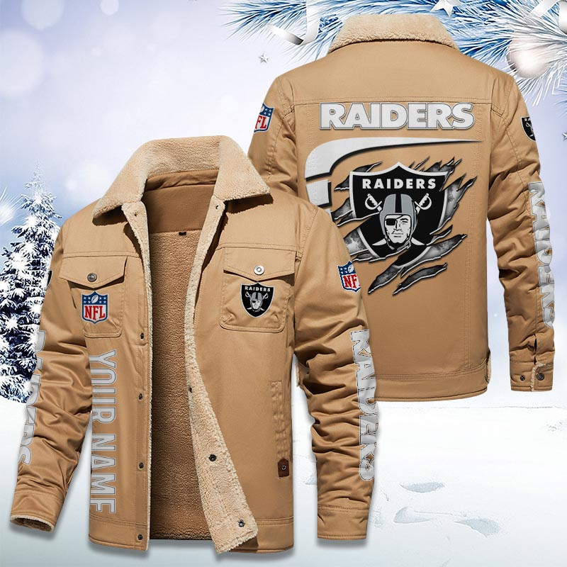 Las Vegas Raiders Personalized Sherpa Fleece Trucker Jacket DMHL1034