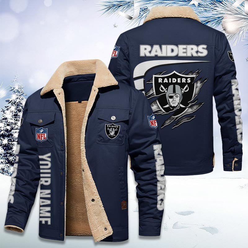 Las Vegas Raiders Personalized Sherpa Fleece Trucker Jacket DMHL1034