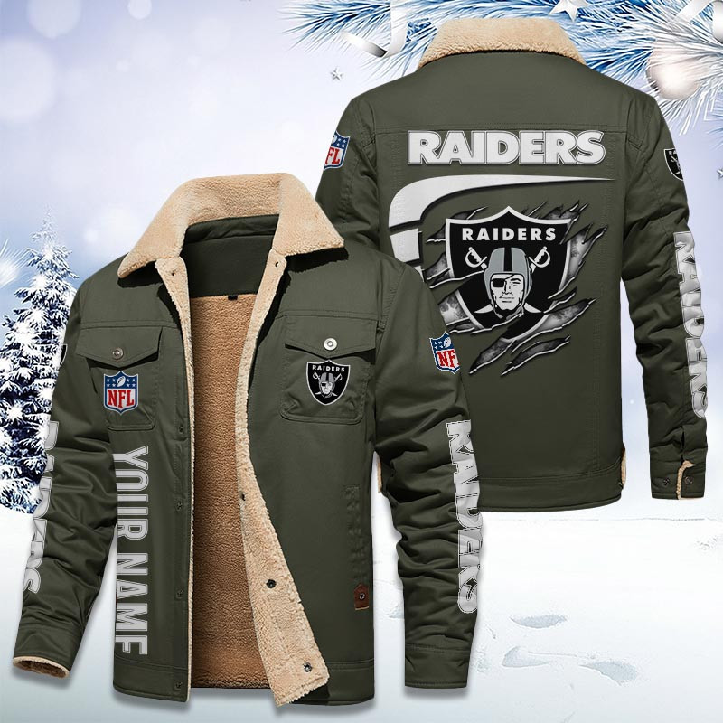Las Vegas Raiders Personalized Sherpa Fleece Trucker Jacket DMHL1034