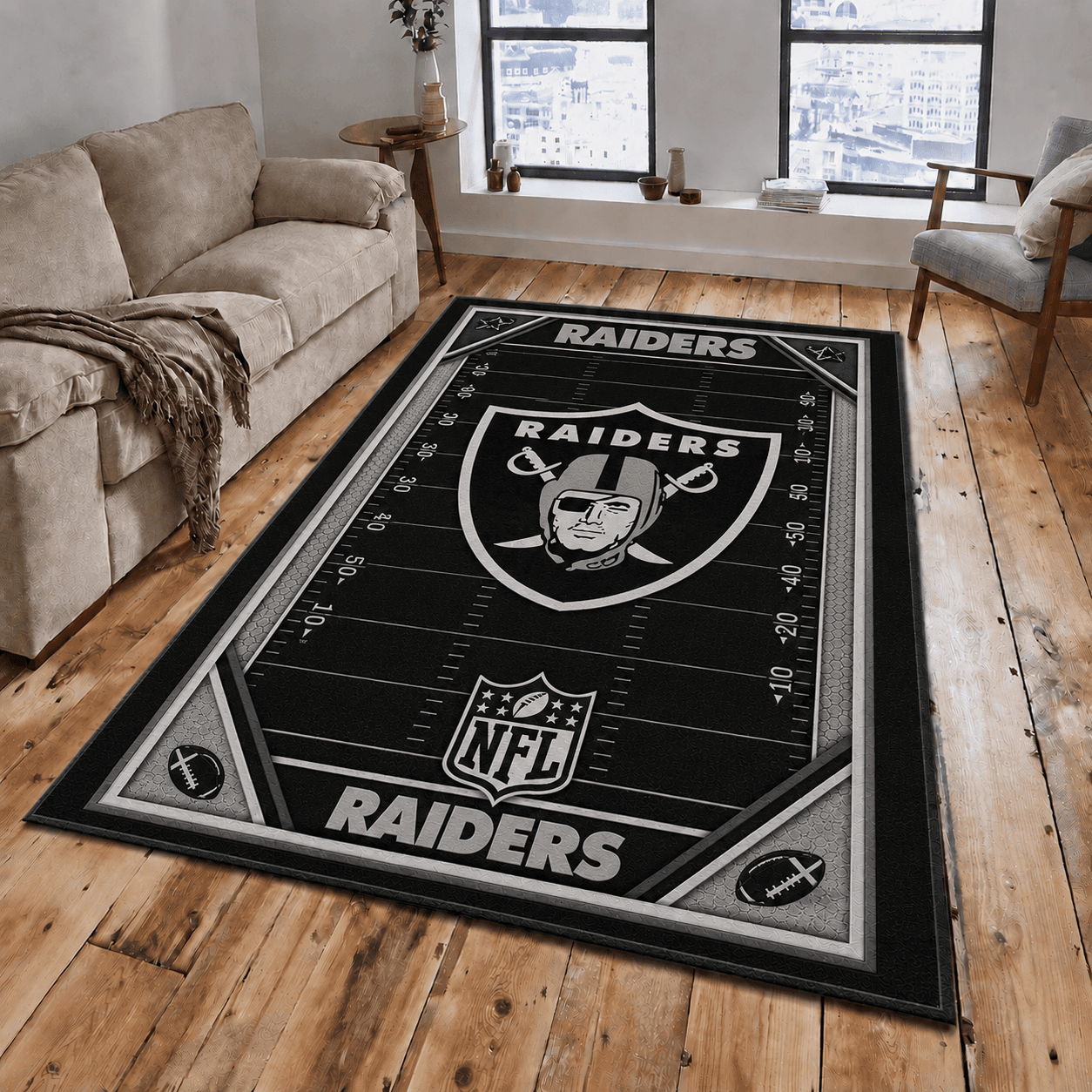 Raiders Rug Living Room Floor Decor Fan Gifts VA6017