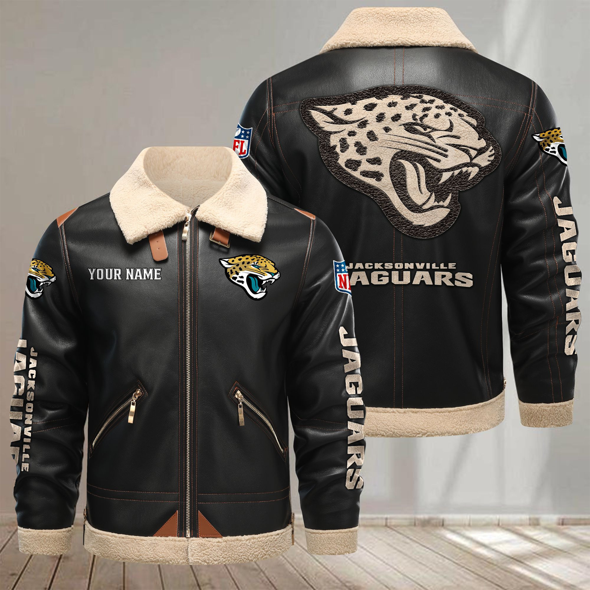 Jacksonville Jaguars VITPL085 Leather Jacket – Premium & Ultra-Thick Leather Jacket