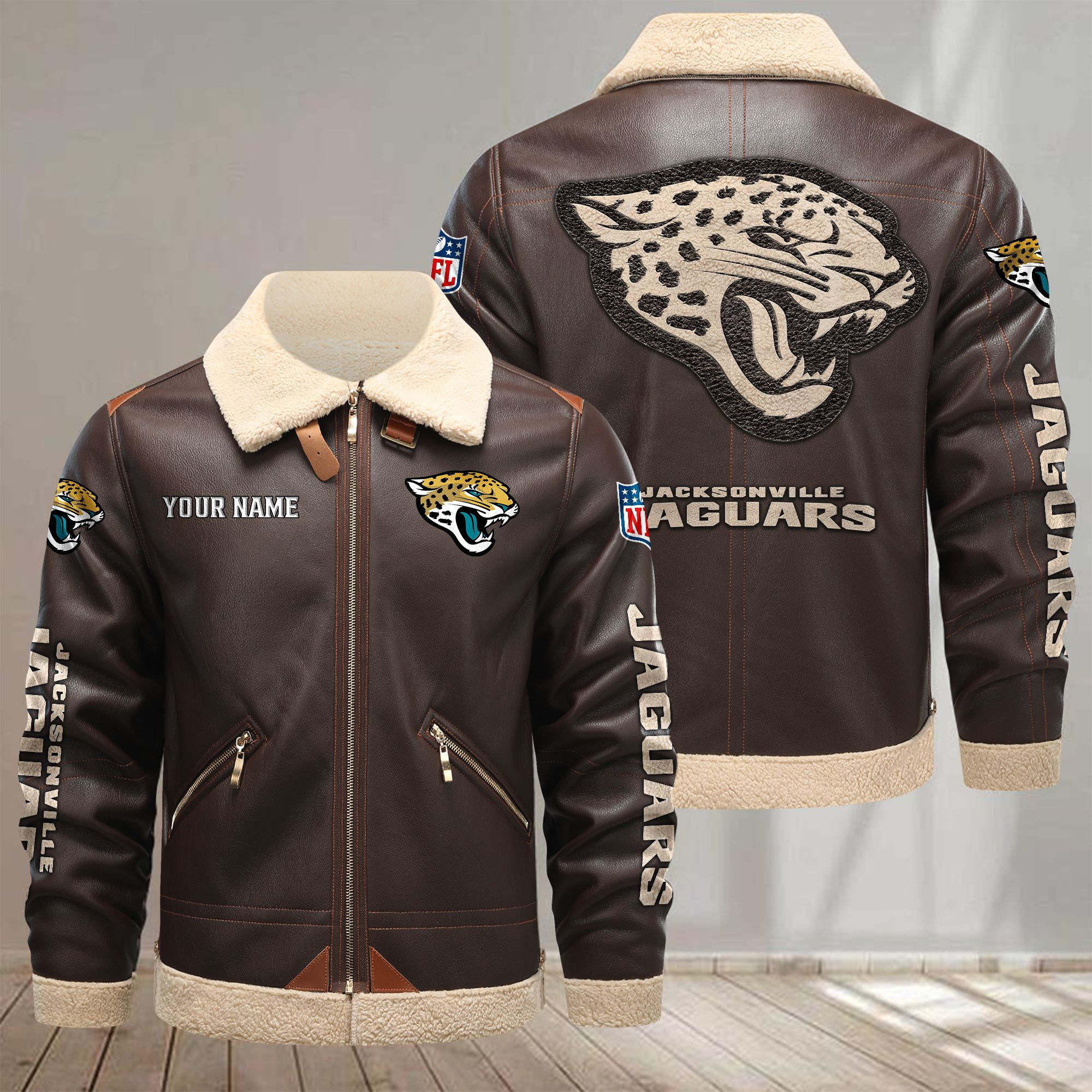 Jacksonville Jaguars VITPL085 Leather Jacket – Premium & Ultra-Thick Leather Jacket