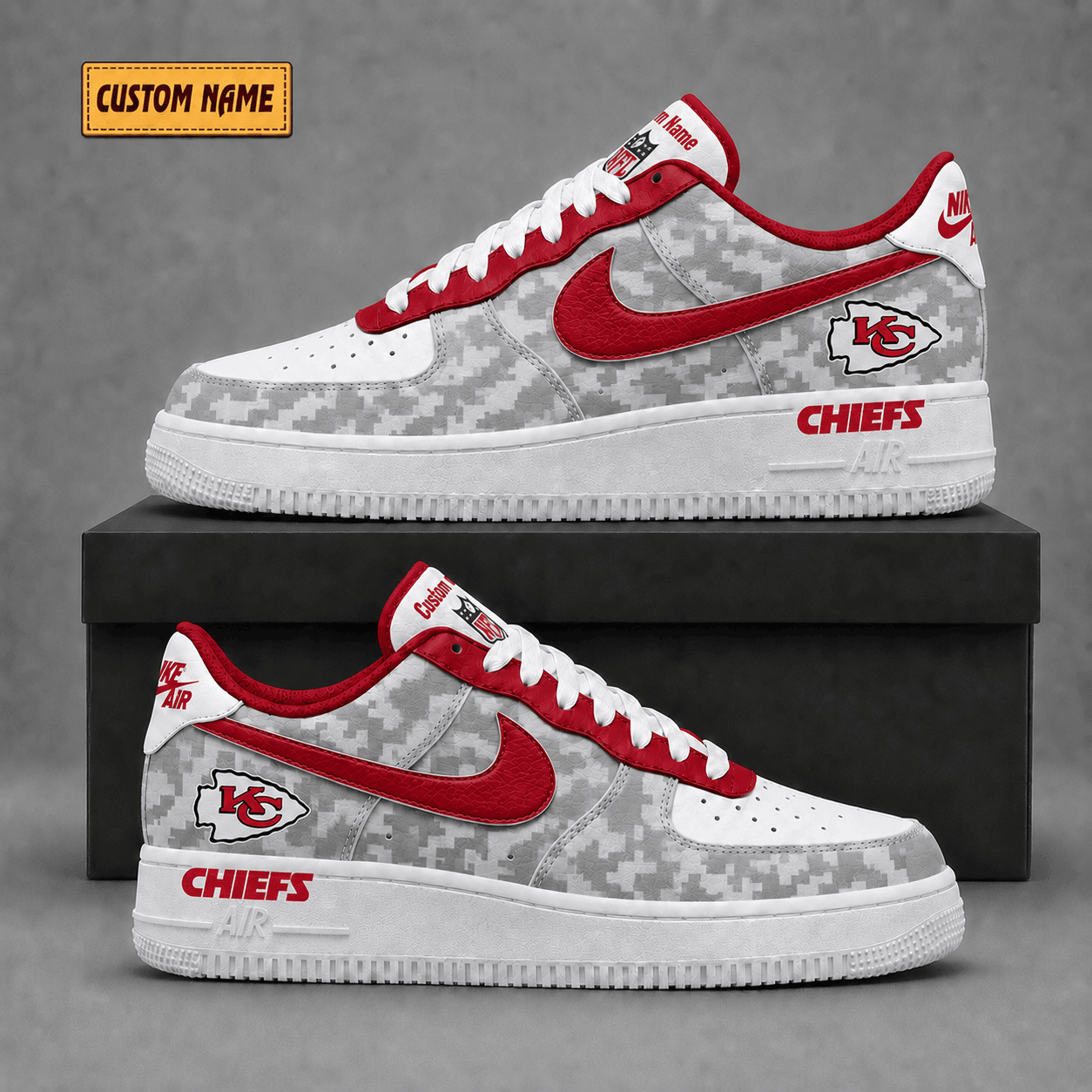 Kansas City Chiefs | Premium NFL Fear The Team AF1 Sneakers - VA36229
