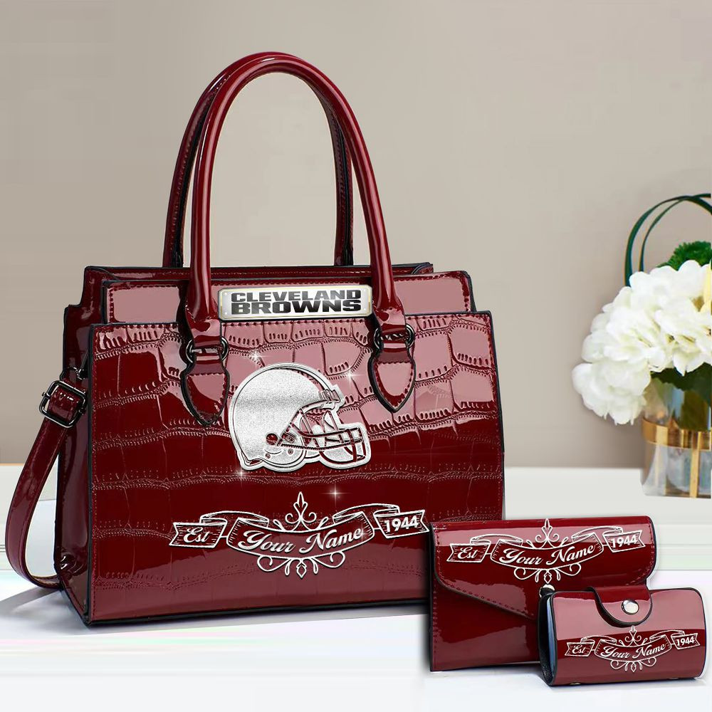 Buy the Handbag, Get the Wallet & Card Holder Free Cleveland Browns VITRHB098