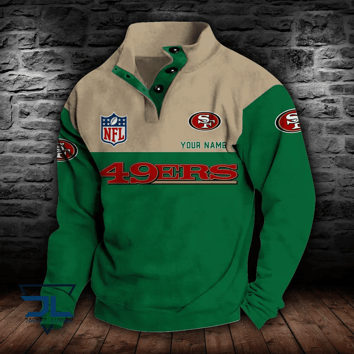 San Francisco 49ers Premium Stand-Collar Game-Day Pullover - Engineered Warmth & Personalized Name S9DBSCH028