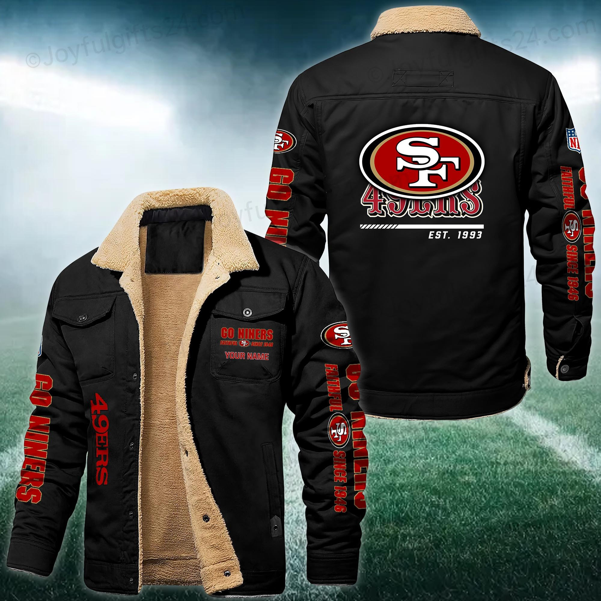 San Francisco 49ers FLEECE BOMBER JACKET Custom name 10043895N