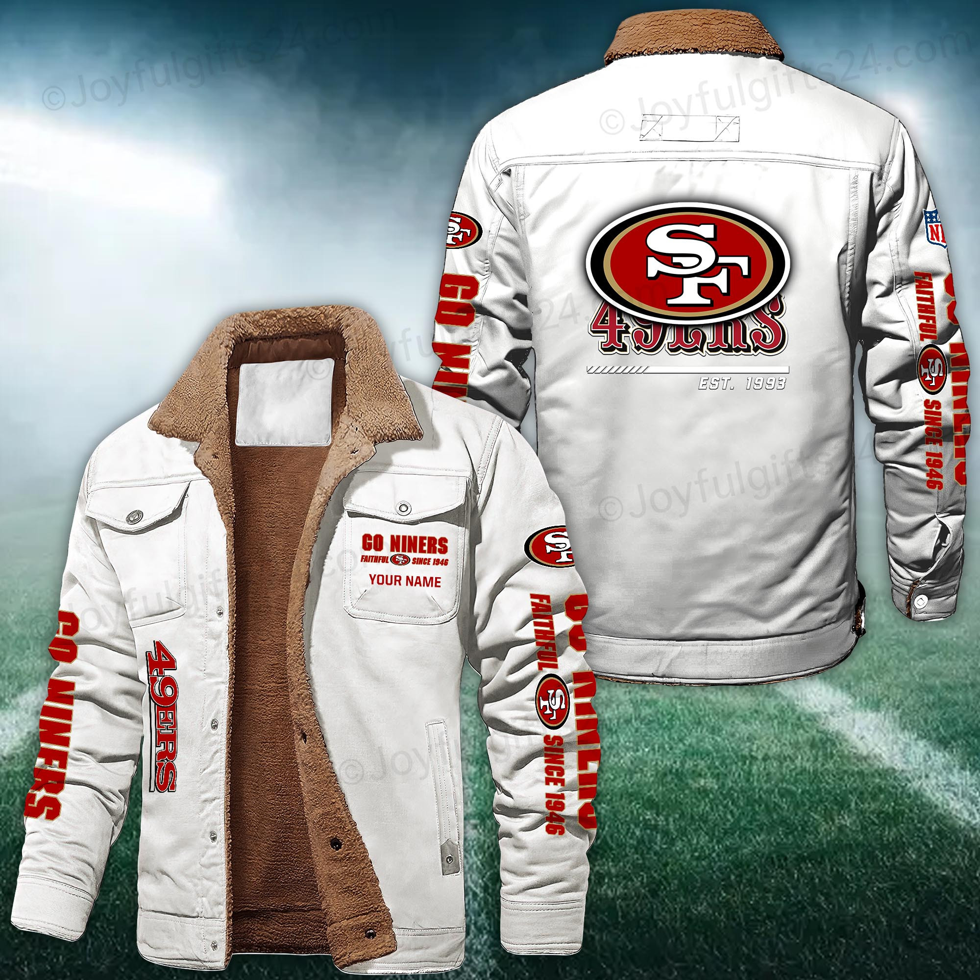 San Francisco 49ers FLEECE BOMBER JACKET Custom name 10043895N