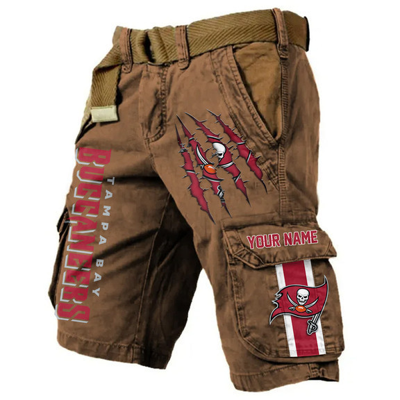 Tampa Bay Buccaneers Pocket Print Cargo Shorts (Belt Not Included) S9MCS236