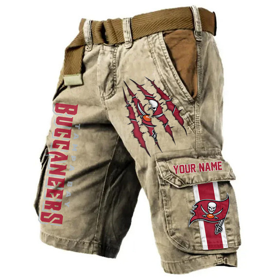 Tampa Bay Buccaneers Pocket Print Cargo Shorts (Belt Not Included) S9MCS236