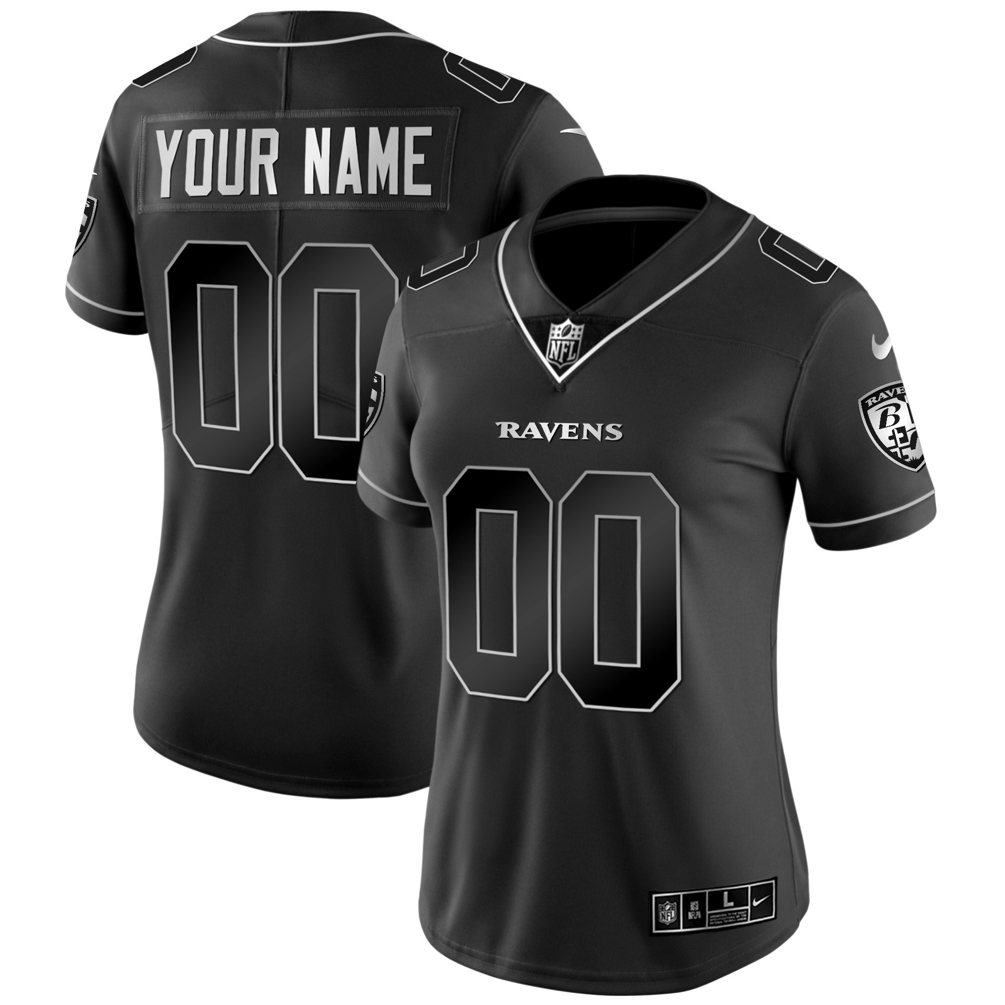 Ravens Vapor Gold Custom Name and Number - All Stitched
