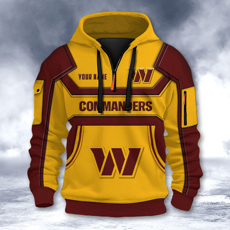 Washington Commanders DMHT2651 3D Half-zip Hoodie
