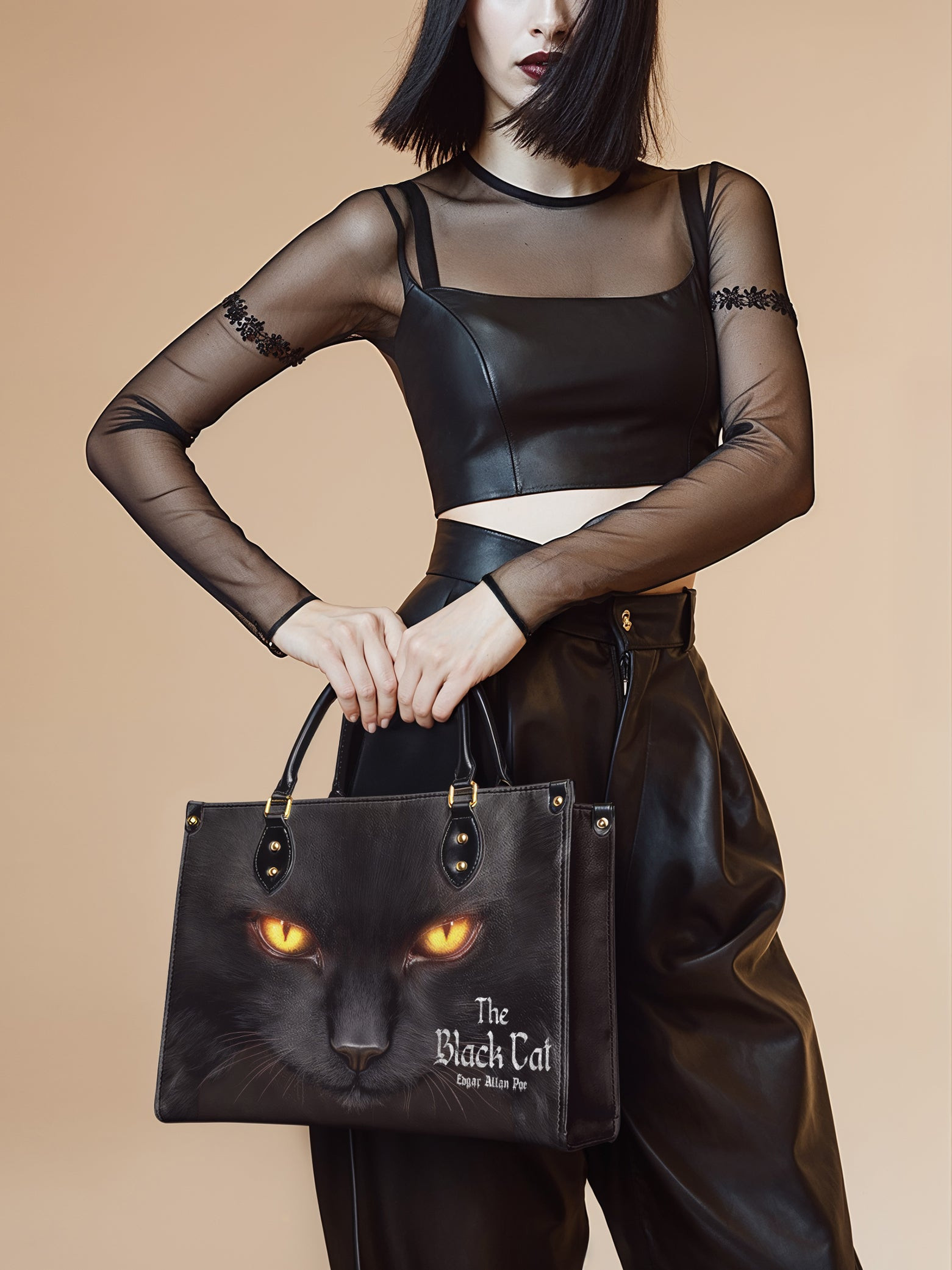 "The Black Cat" Leather Handbag