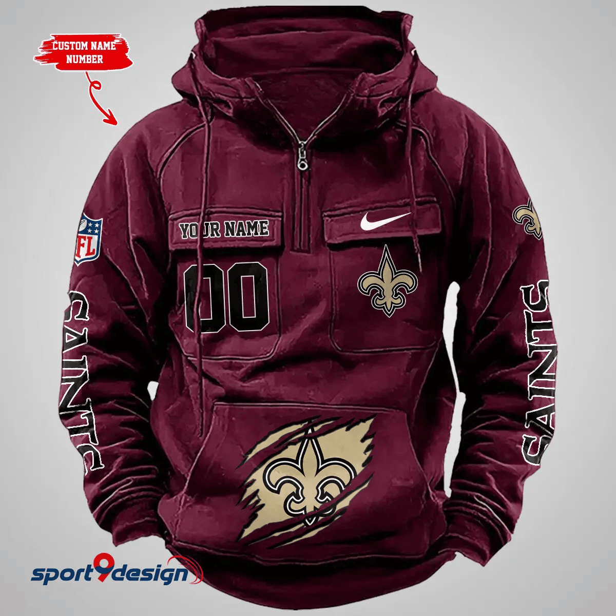 New Orleans Saints Vintage Men Hoodie AZVMHD164