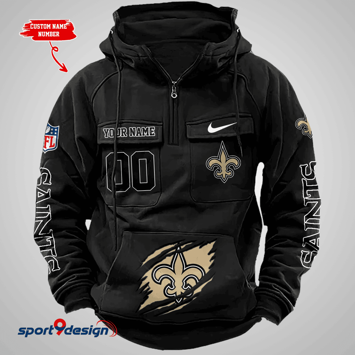 New Orleans Saints Vintage Men Hoodie AZVMHD164