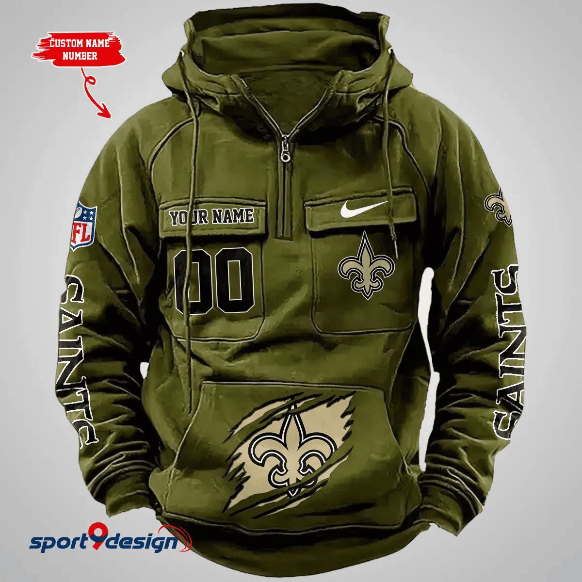 New Orleans Saints Vintage Men Hoodie AZVMHD164