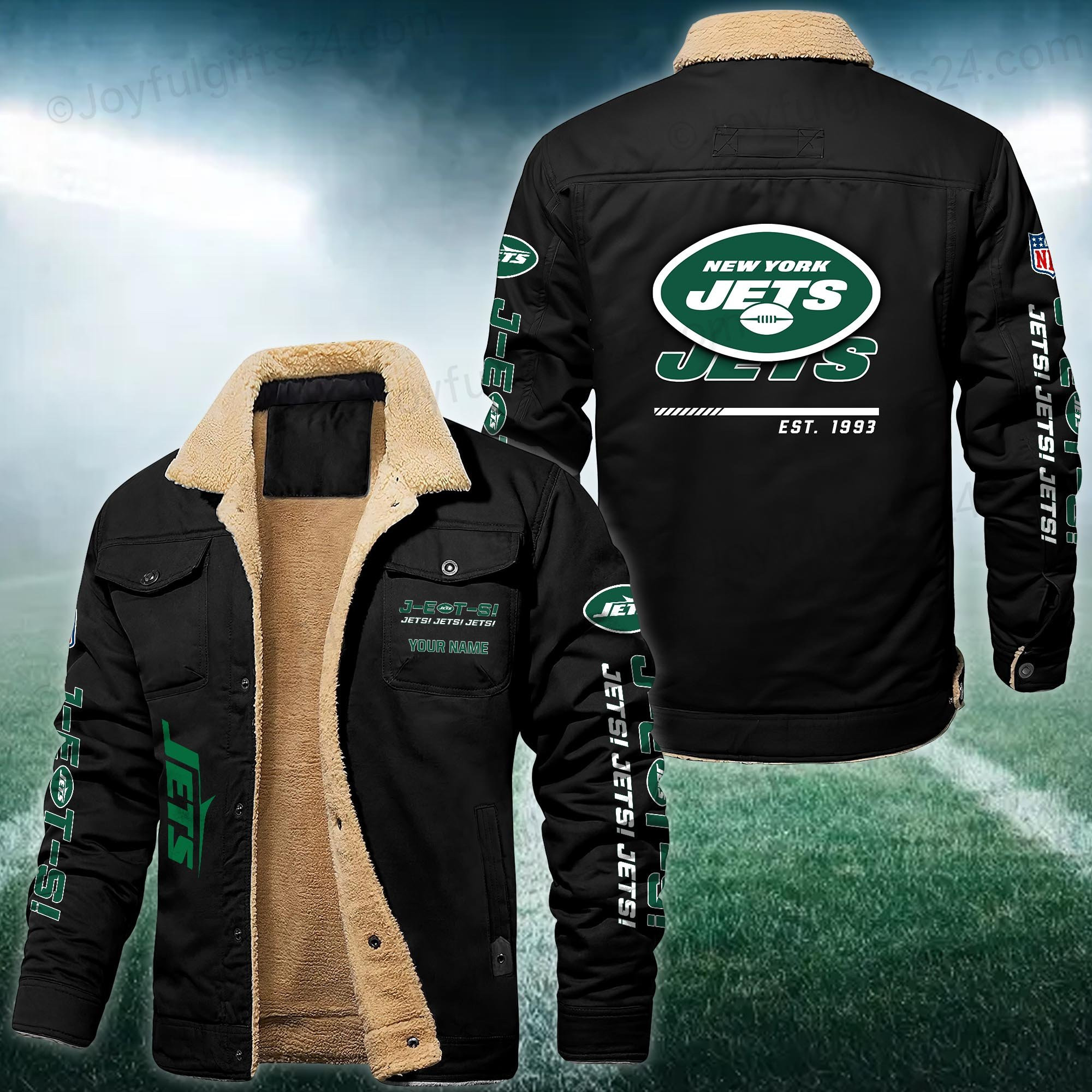 New York Jets FLEECE BOMBER JACKET Custom name 10043895N