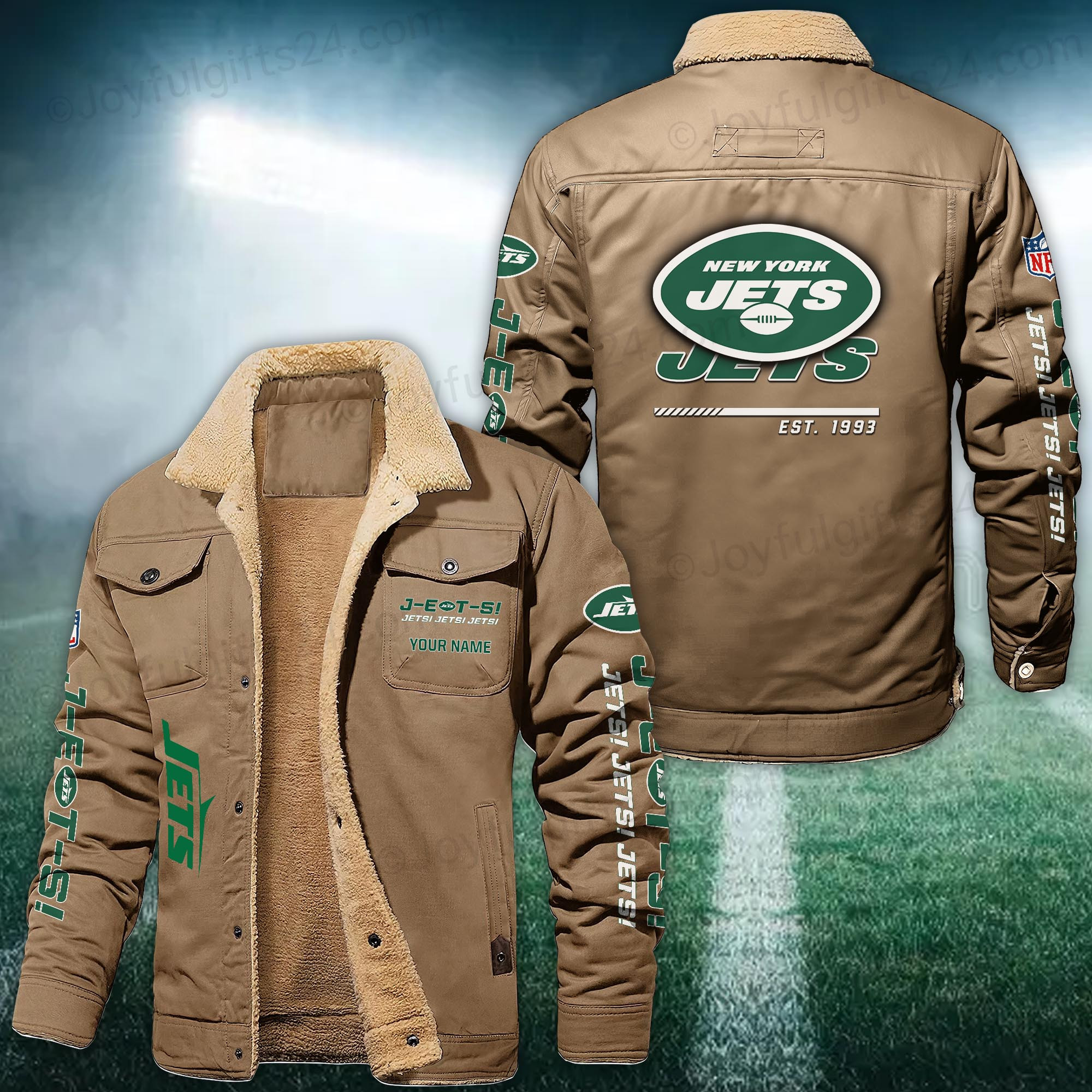 New York Jets FLEECE BOMBER JACKET Custom name 10043895N
