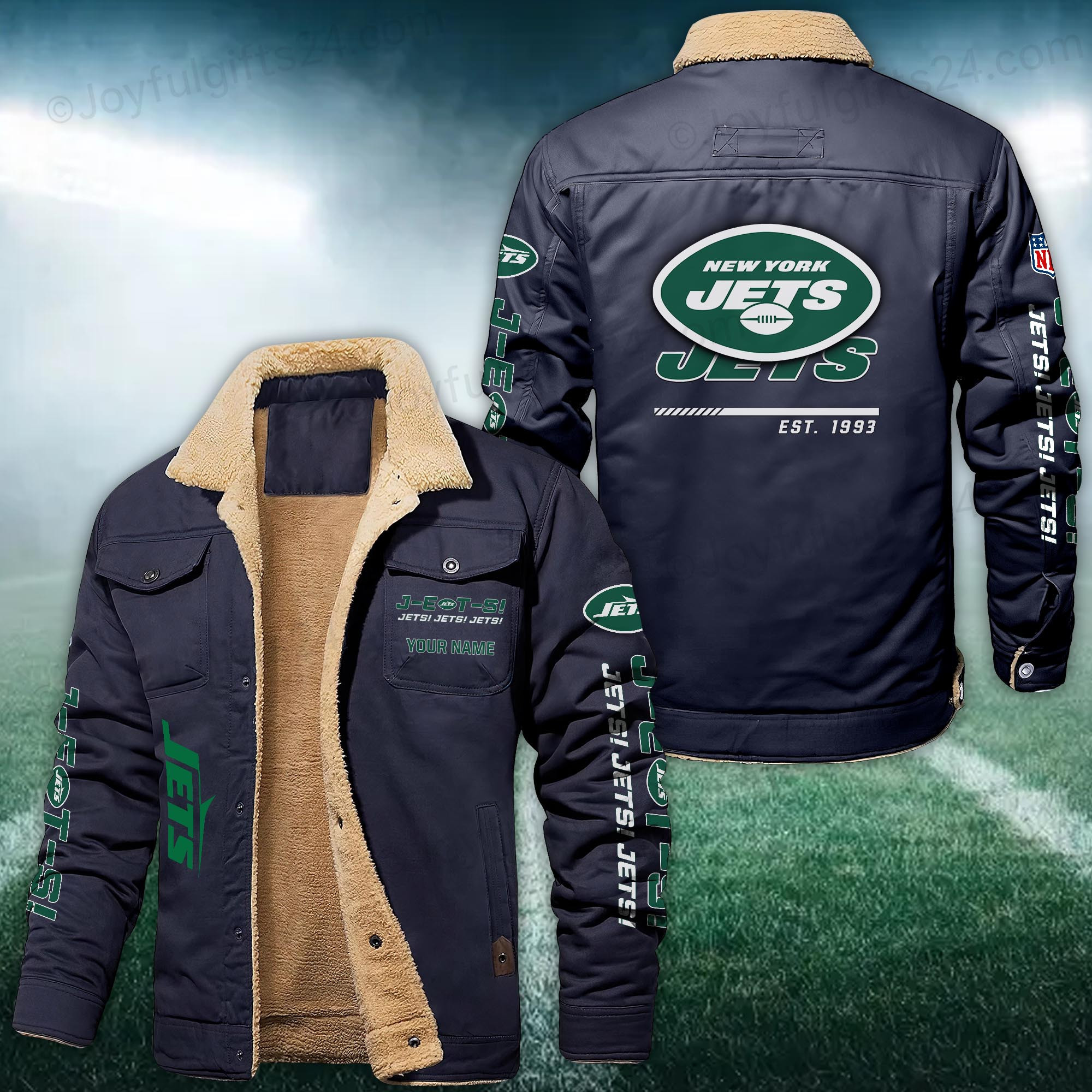 New York Jets FLEECE BOMBER JACKET Custom name 10043895N