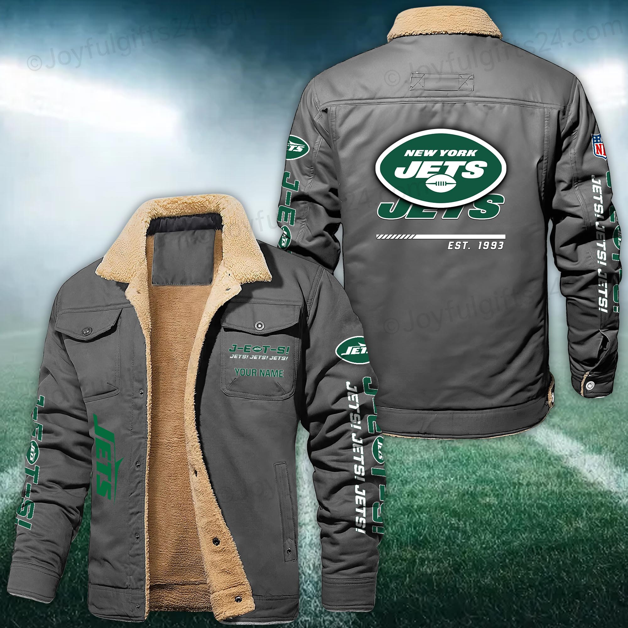 New York Jets FLEECE BOMBER JACKET Custom name 10043895N