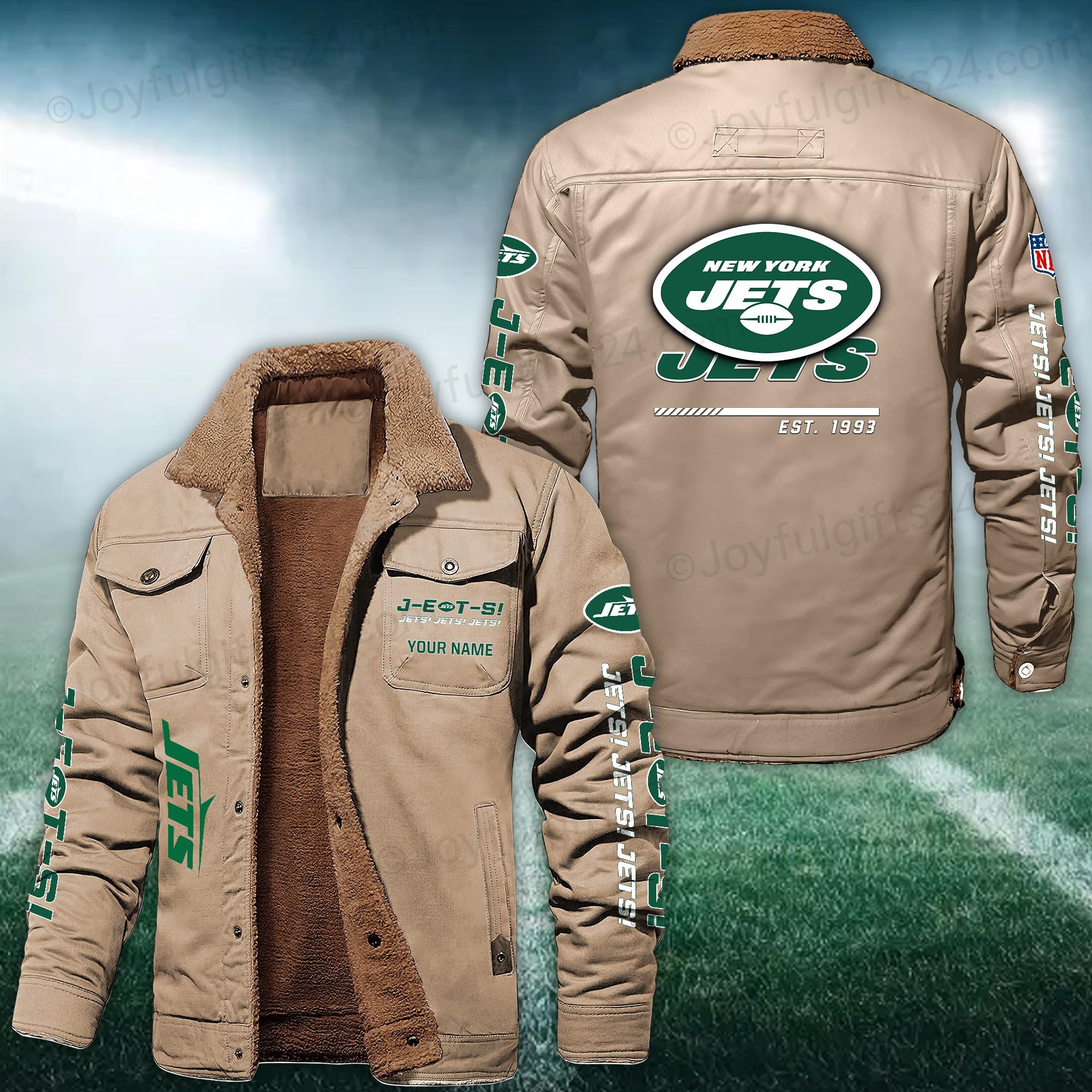 New York Jets FLEECE BOMBER JACKET Custom name 10043895N