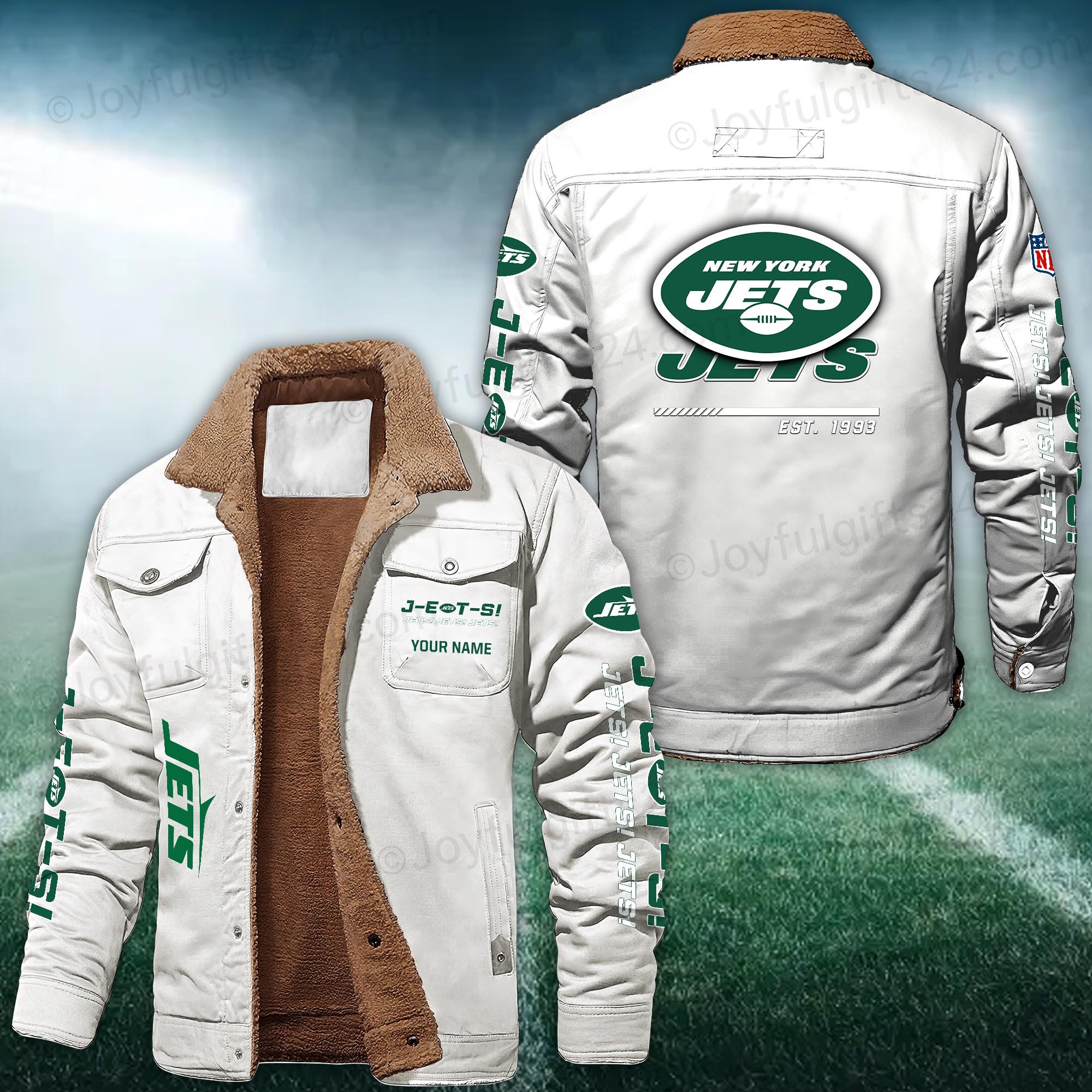 New York Jets FLEECE BOMBER JACKET Custom name 10043895N