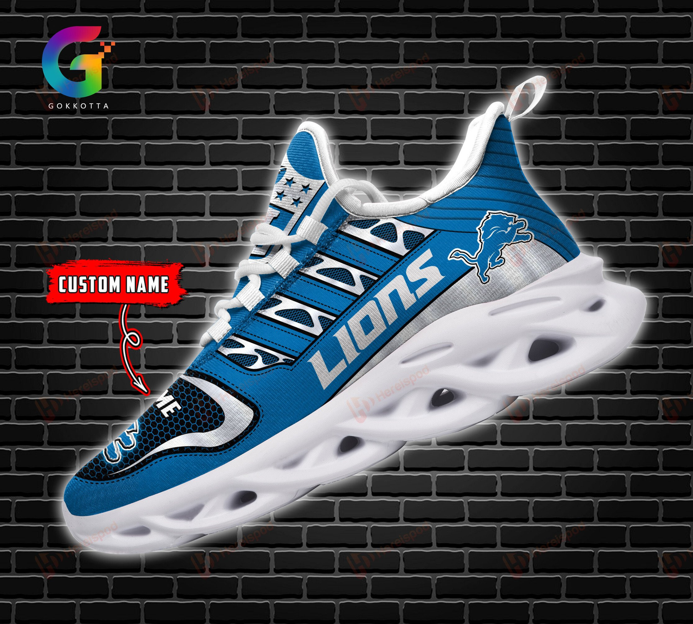 Detroit Lions Personalized Yezy Running Sneakers 229