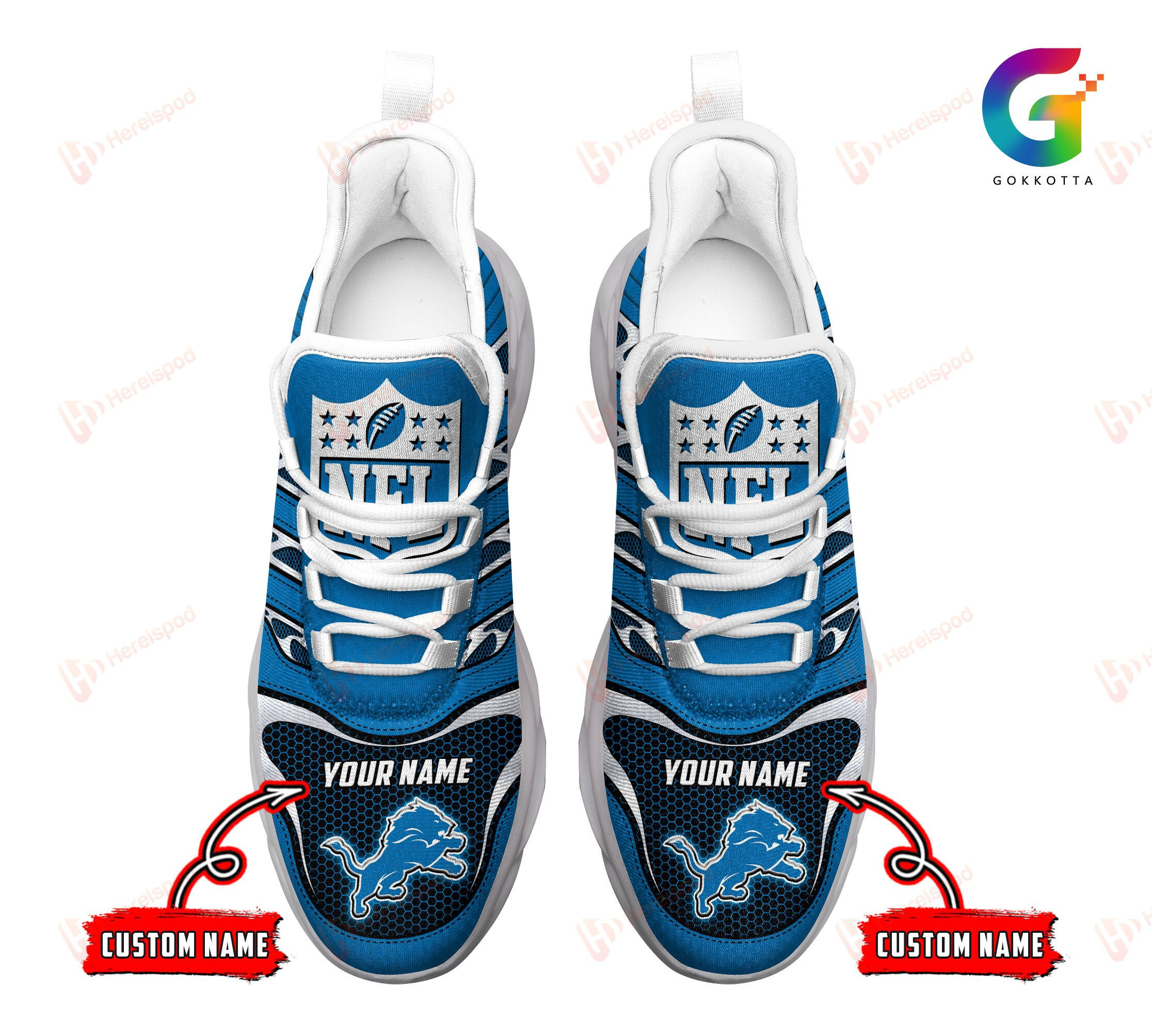 Detroit Lions Personalized Yezy Running Sneakers 229