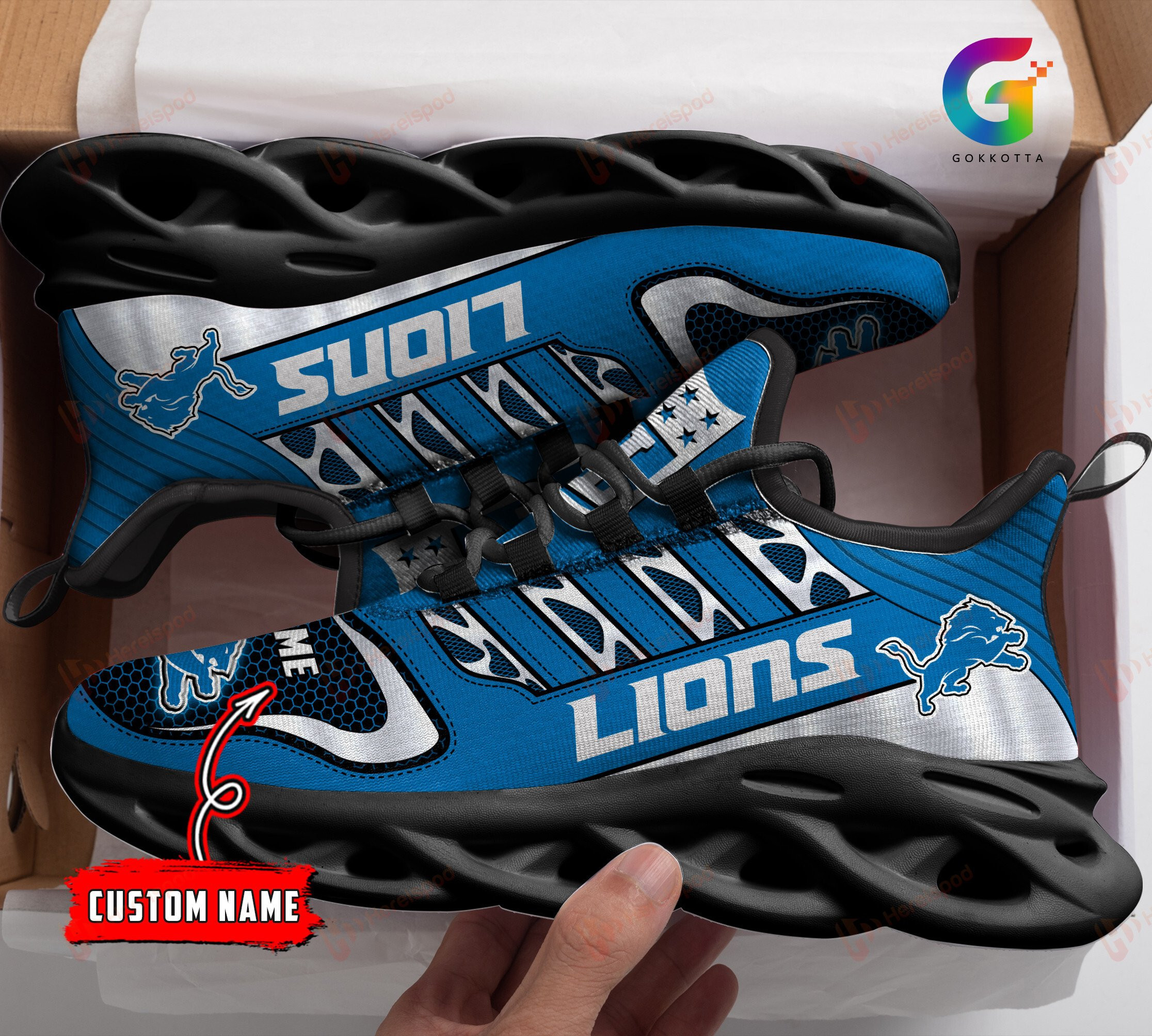 Detroit Lions Personalized Yezy Running Sneakers 229