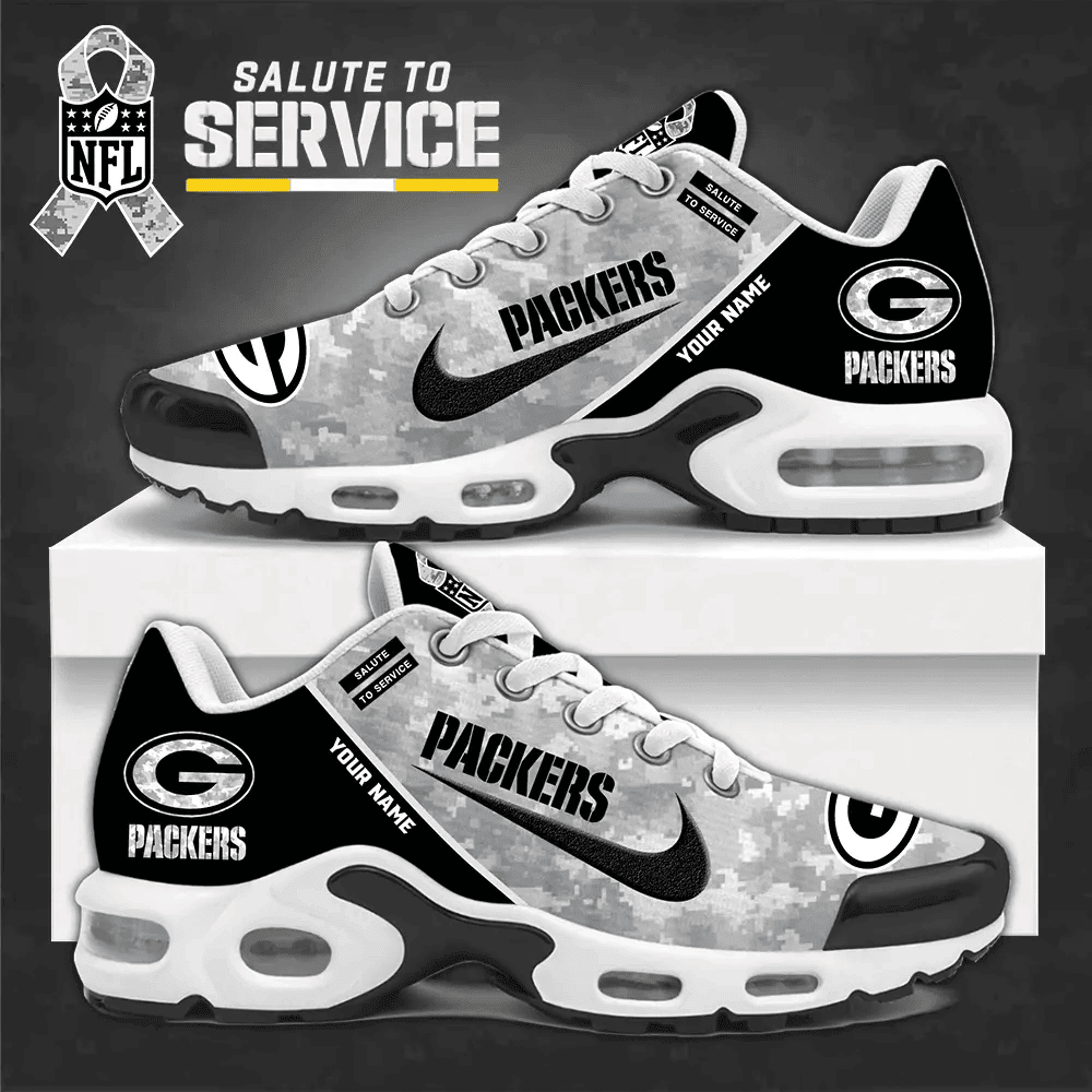 SPTBGTN544-Green Bay Packers Personalized Plus Sneakers
