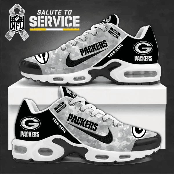 SPTBGTN544-Green Bay Packers Personalized Plus Sneakers