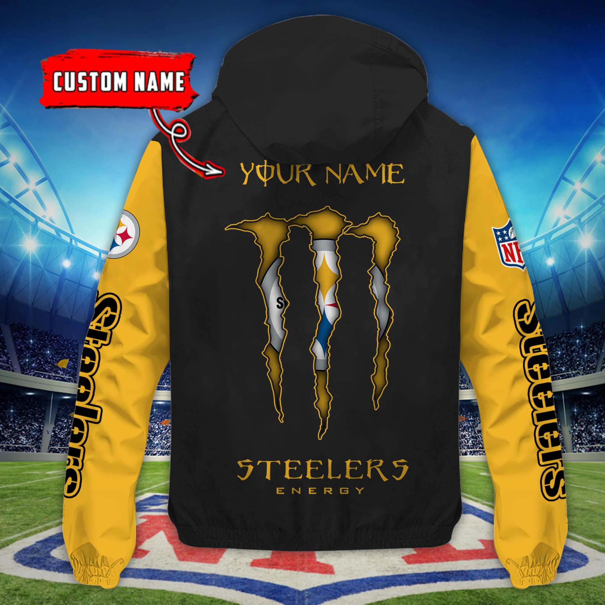 Pittsburgh Steelers Custom Windbreaker Outdoor Jacket Sport Fan Gift SPTWJACKET059