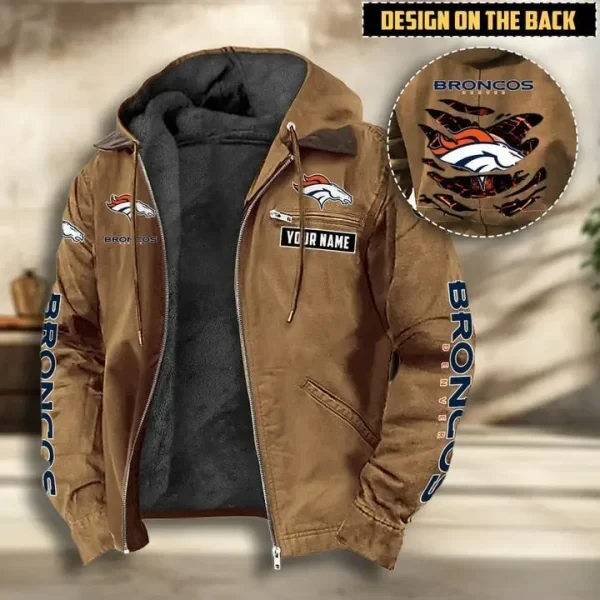 Denver Broncos Men's Casual Padded Jacket Hooded VITHCJ157
