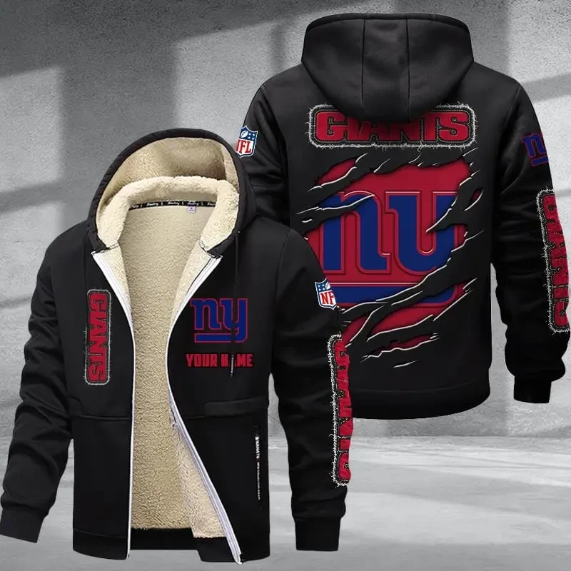New York Giants DMTZ0377 Thickened Zipper Hoodies